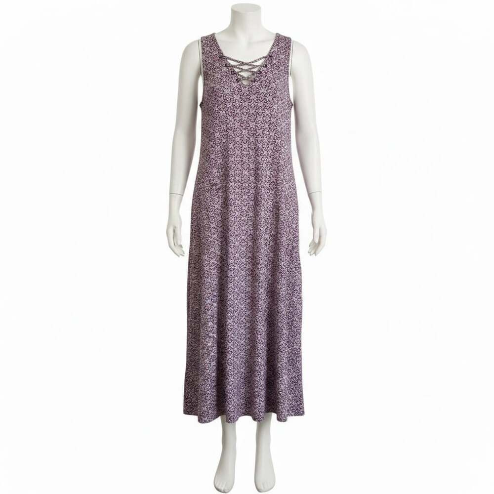 Jessica London Geometric Print Lace-Up Sleeveless Maxi Dress Size 14W Petite